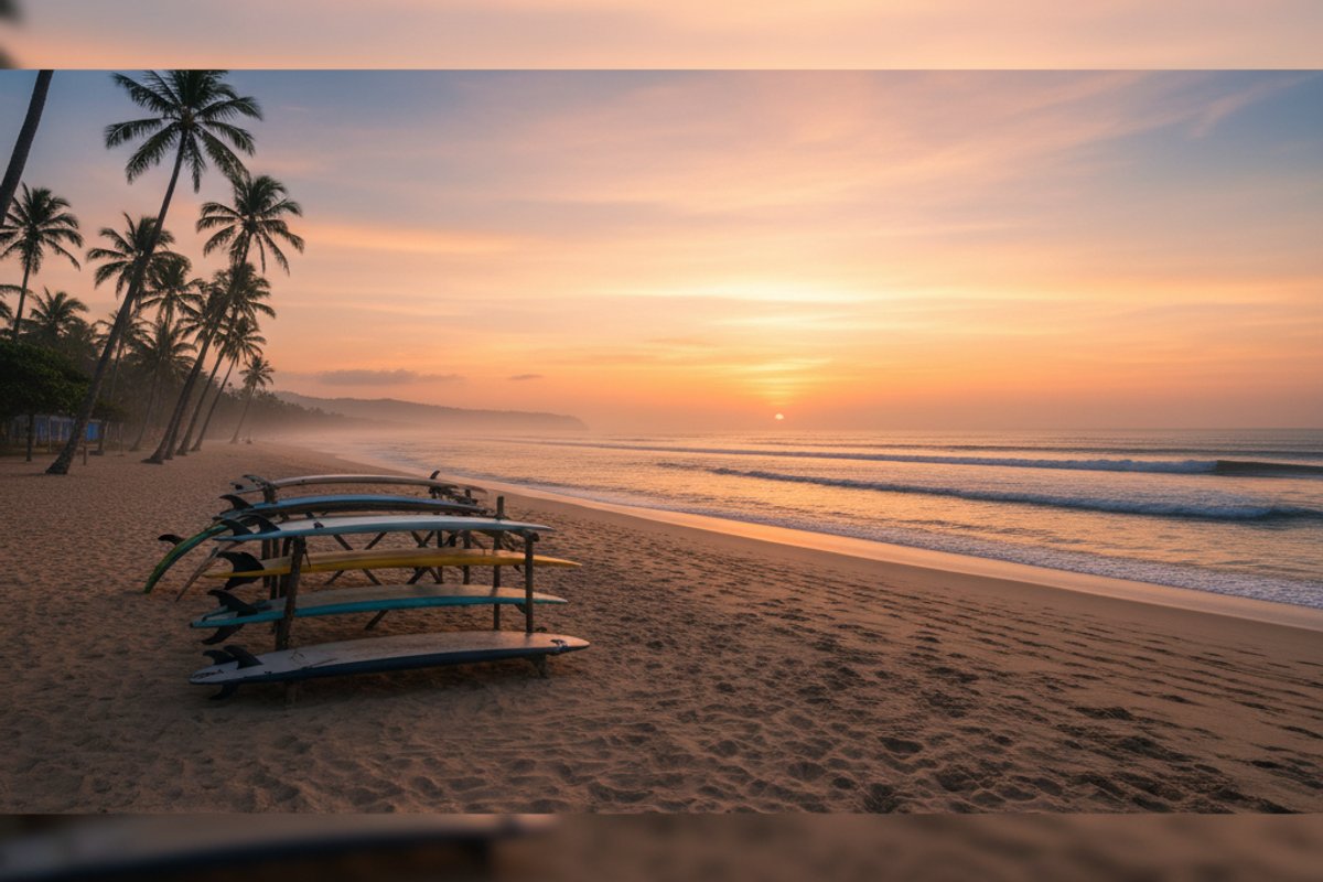 Bali beach at sunrise