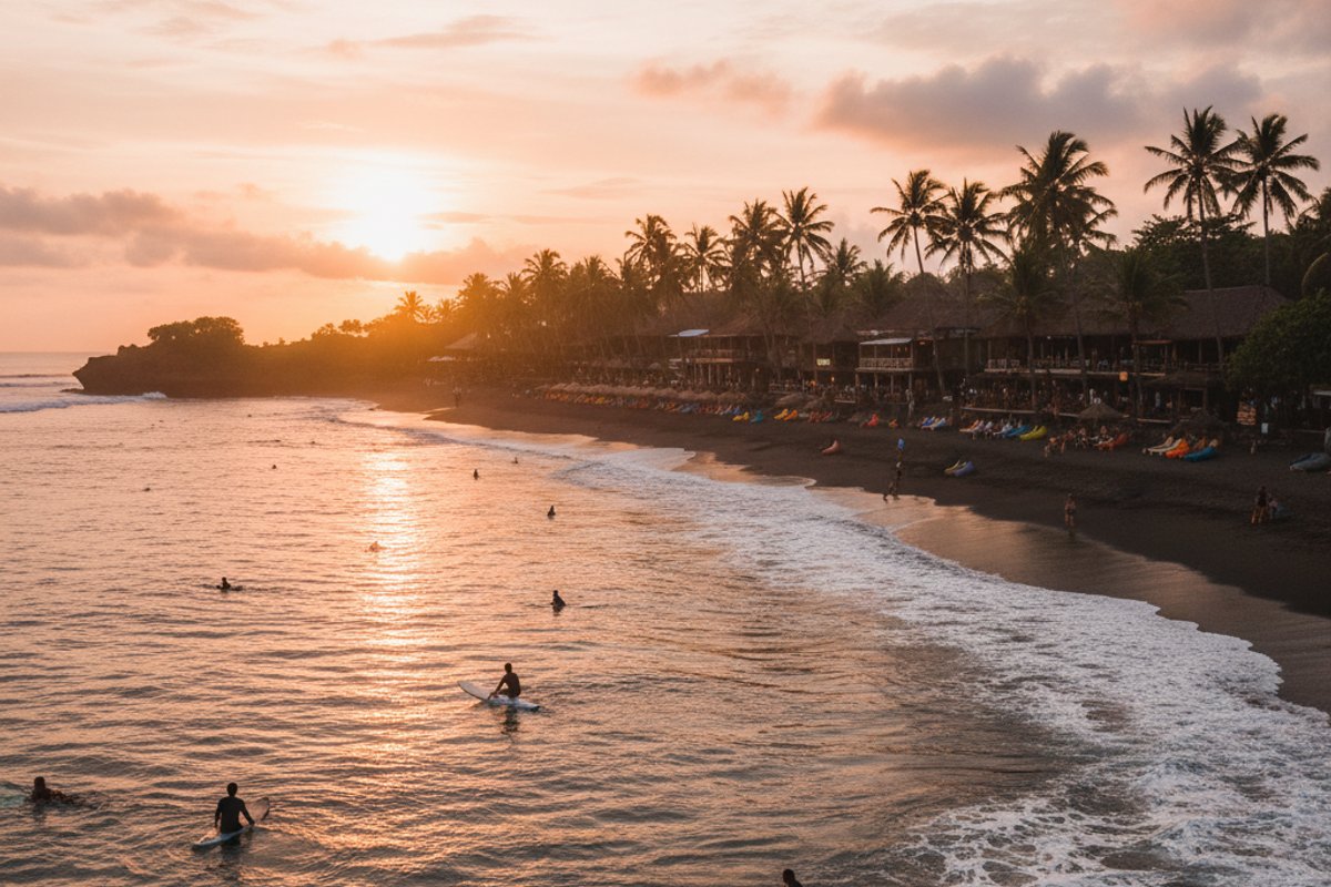 Surfing in Canggu, Bali
