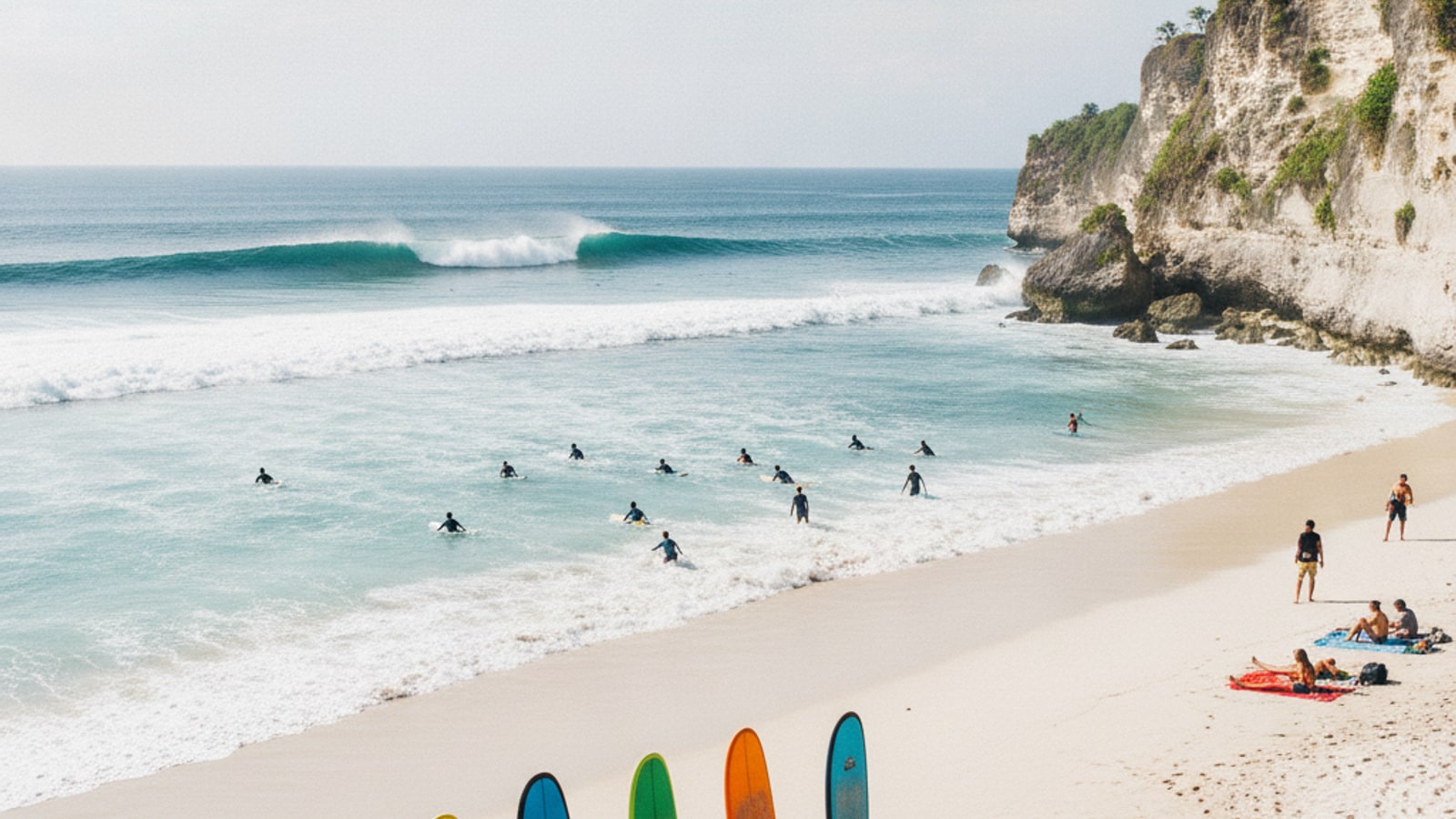 Surf lesson at Dreamland, Bali