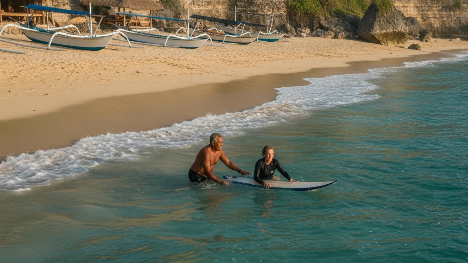 Surf lesson at Balangan, Bali