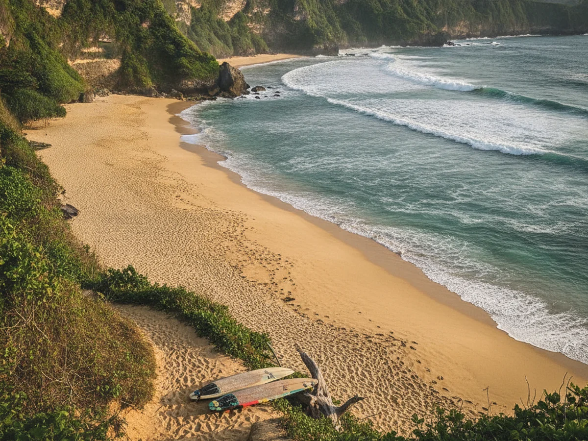 Surf lesson moment at Nyang-Nyang, Bali
