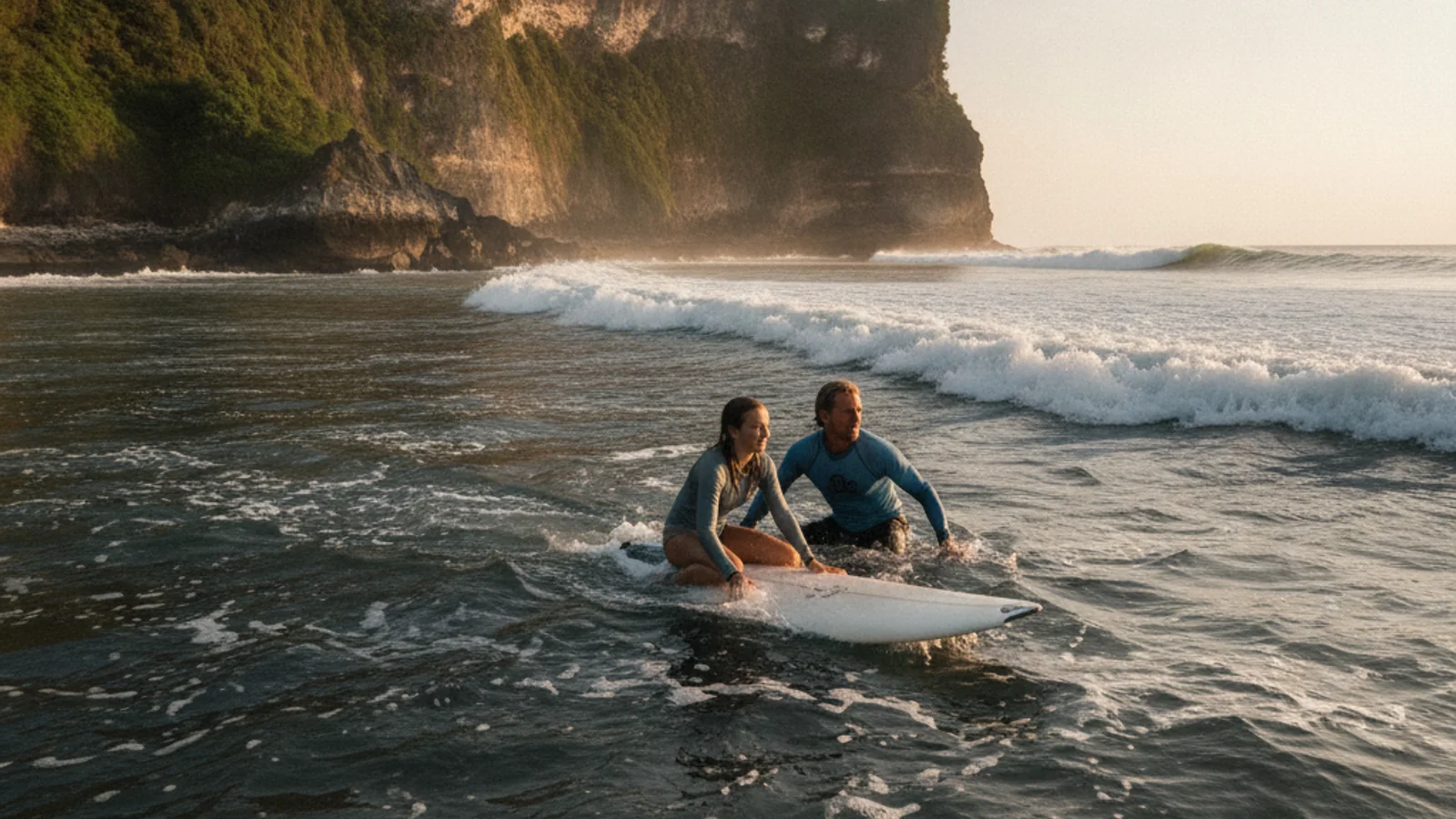 Surf lesson at Uluwatu, Bali